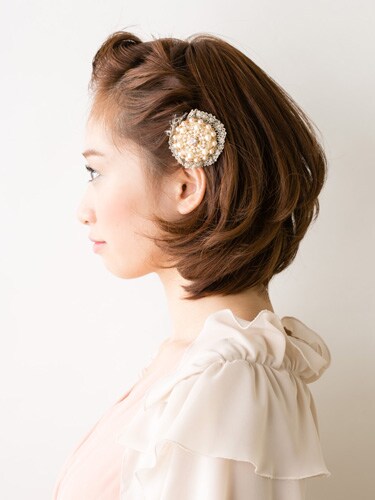 結婚式髪型ロング 簡単